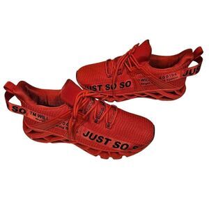 Vibrant Red Athletic Womens Sneakers sz 11